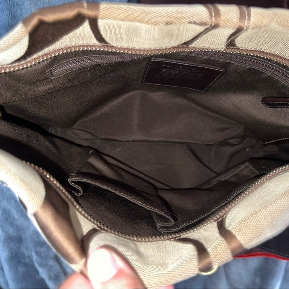 COACH Vintage Signature Canvas Carly Hobo Bag Shoulder Purse #K10619 - Picture 11 of 13